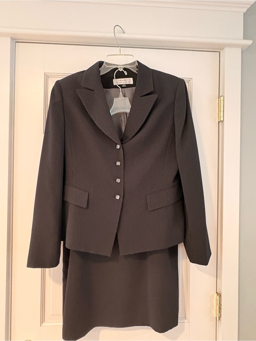 Tahari Dark Gray Skirt Suit Jacket